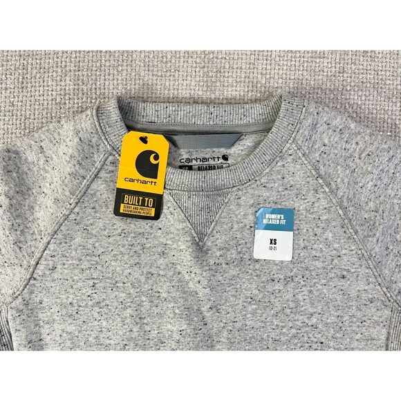 NEW Carhartt Sweatshirt Pullover Women's XS Gray Relaxed Fit Mid-Weight 104410 - Picture 2 of 11